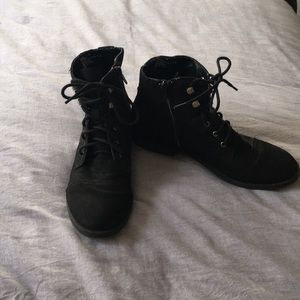 Madden Girl suede combat boots